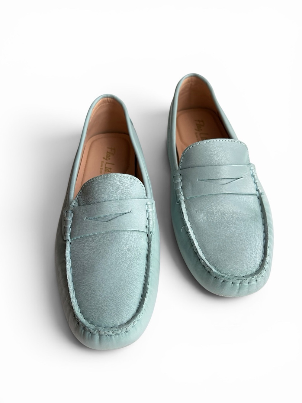 Flag Ltd Morgan Leather Penny Loafers in Tidal Blue Womens - Picture 7 of 16